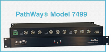 Model 7499 3-Channel BNC A/b Switch with Contact Closure, great for Audio & Video Remote Switch Applications